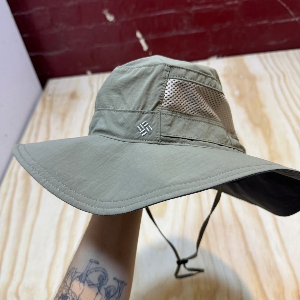 Columbia Bora Bora Booney Sun Hat Sage Green Unisex O/S Wide Brim Mesh Venting